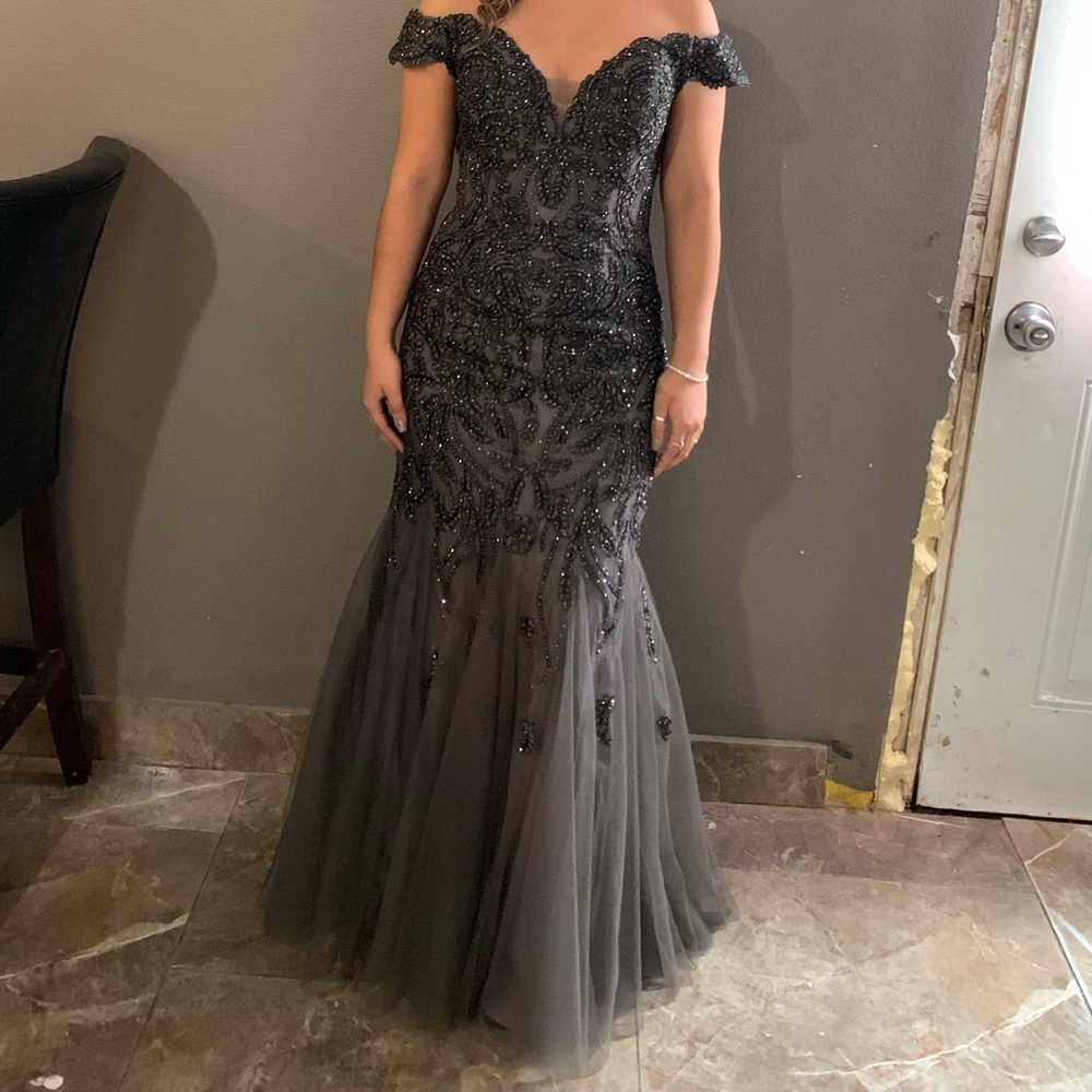 Gun metal colored dress